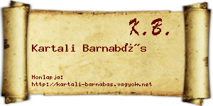 Kartali Barnabás névjegykártya
