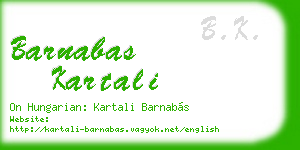 barnabas kartali business card